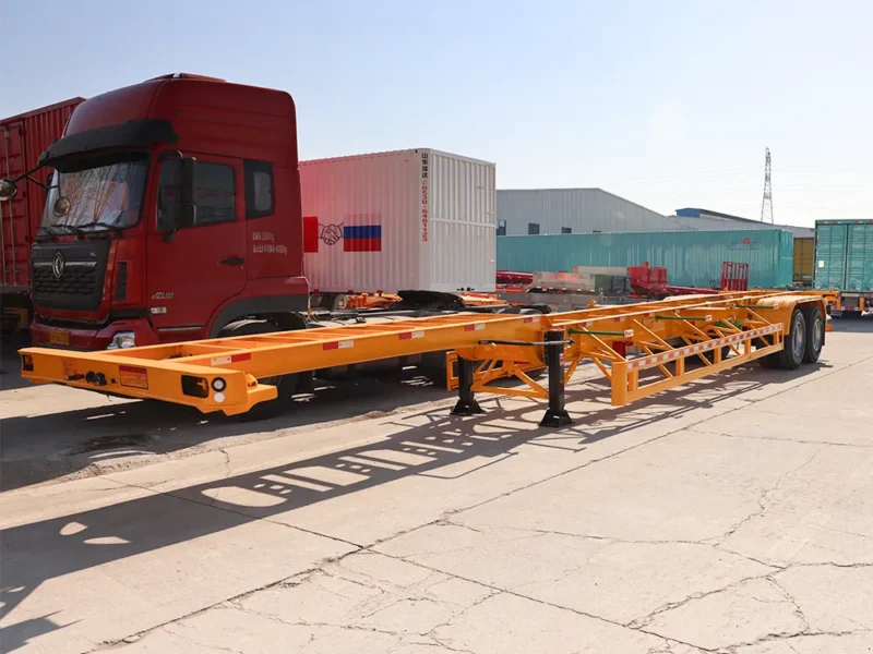 2 Axle-yellow-skeleton type-container-semi trailer-1