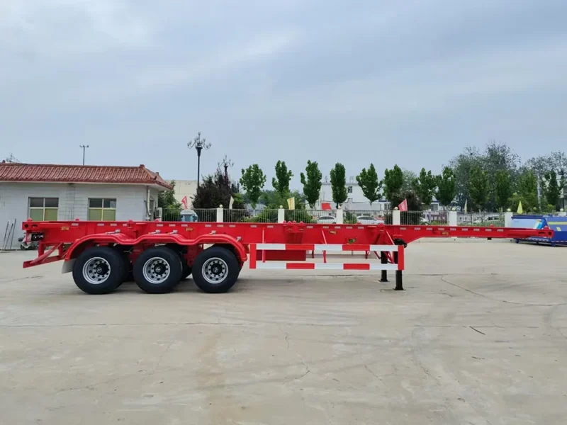 3 Axle-Red – Skeletal Type – Container Semi-Trailer-2