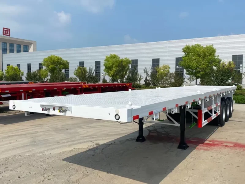 3 Axle-White – Flatbed Type – Container Semi-Trailer-1
