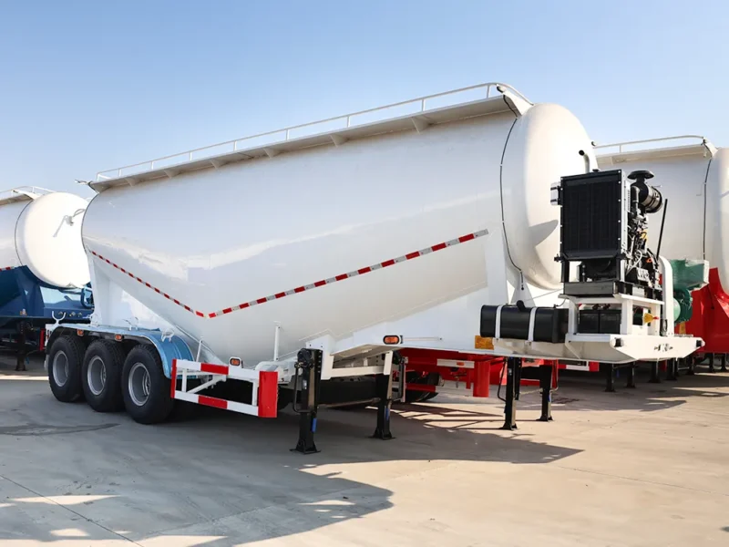 3 Axle-white-particle-transport semi-trailer-1