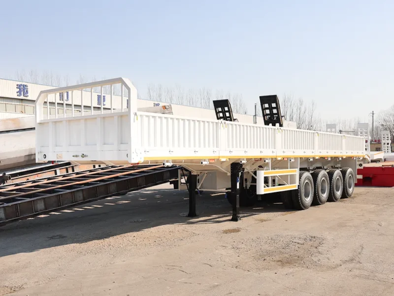 4 Axle-white-stake-type semi-trailer-1