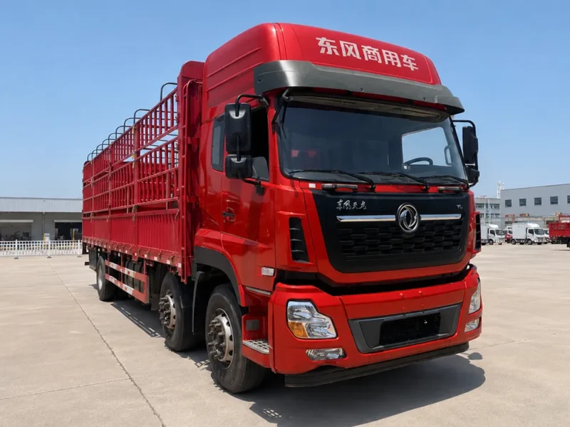 6×4 Dongfeng YL red cargo truck-1