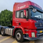 6×4 SHACMAN X3000 X460 red tractor truck-4