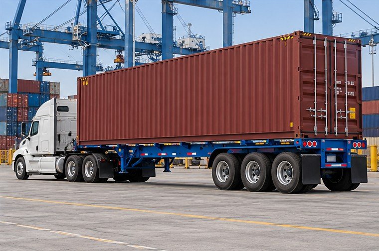 Illustration of case skeleton container transport